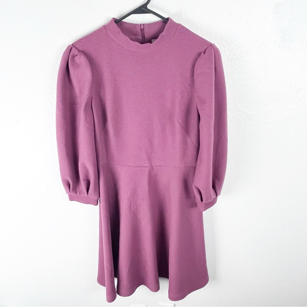 GAL MEETS GLAM Maggie Ribbed Fit Flare Dress Size 6 Retro Modest Classy